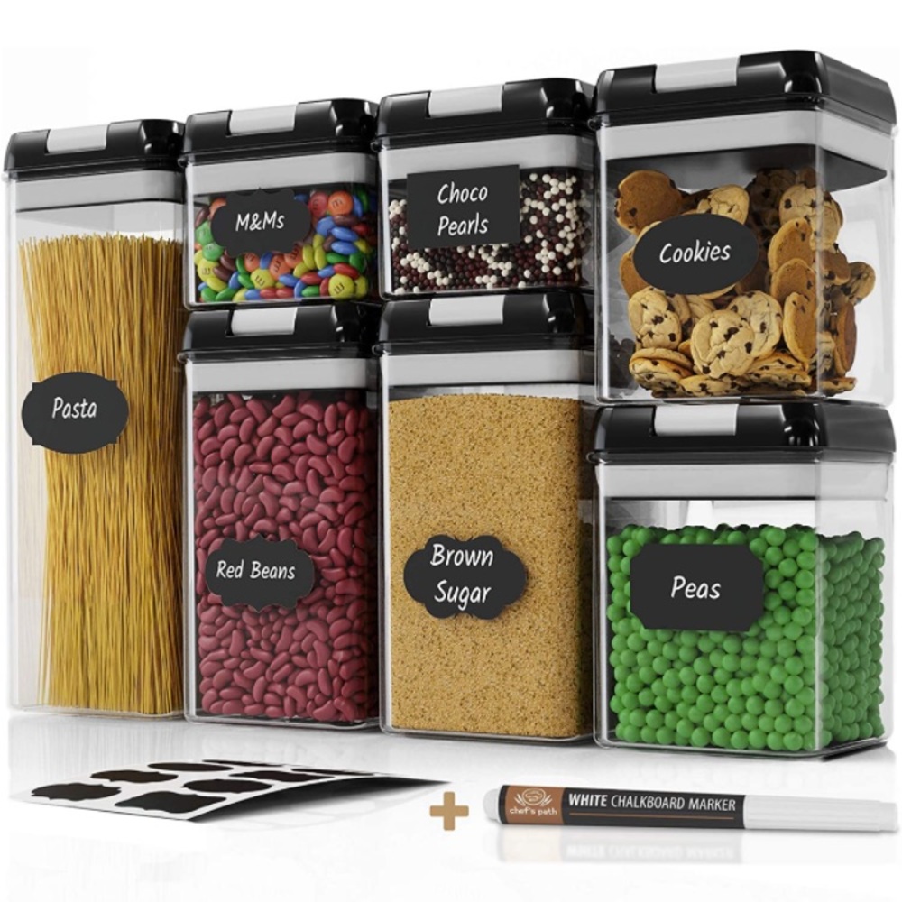 Storage container set of 6 pieces with labels ❤️❤️